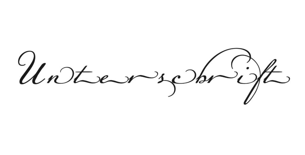 Kursive Unterschrift
